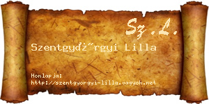 Szentgyörgyi Lilla névjegykártya