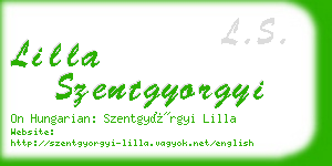 lilla szentgyorgyi business card
