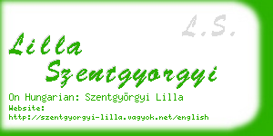 lilla szentgyorgyi business card